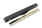 PRO147 EBONY AND MAPLE P2/E 57 Inch Snooker Pool Cue Set 2pc Centre Joint Non-matching Ash Cue with BLACK REINFORCED CASE - 9.5mm Tip PRO147