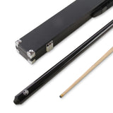 Jonny 8 Ball BLACK JET PRO PRECISION 57 Inch 8mm Tip English Pool Cue with Matching Ash Grain and Jonny 8 Ball BLACK REINFORCED Hard Case
