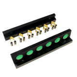 Funky Chalk 6 Way STRAIGHT Wall Mounted Snooker Pool Cue Rack with Brass Clips - Holds 6 Cues