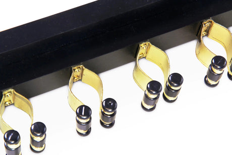 Funky Chalk 4 Way STRAIGHT Wall Mounted Snooker Pool Cue Rack with Brass Clips - Holds 4 Cues