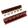 Funky Chalk 6 Way STRAIGHT Wall Mounted Snooker Pool Cue Rack with Brass Clips - Holds 6 Cues