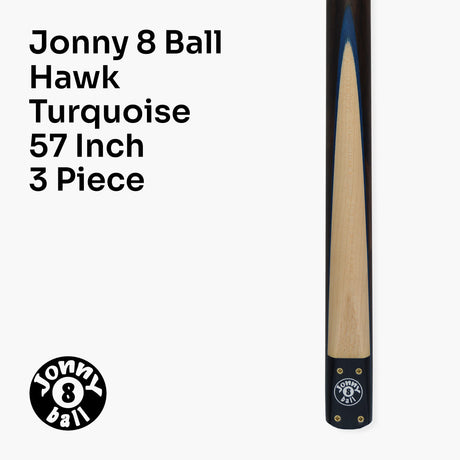 Jonny 8 Ball HAWK 3 Section Rapid Shorten English Pool Cue – 8mm Tip - 55 & 57" Length Jonny 8 Ball
