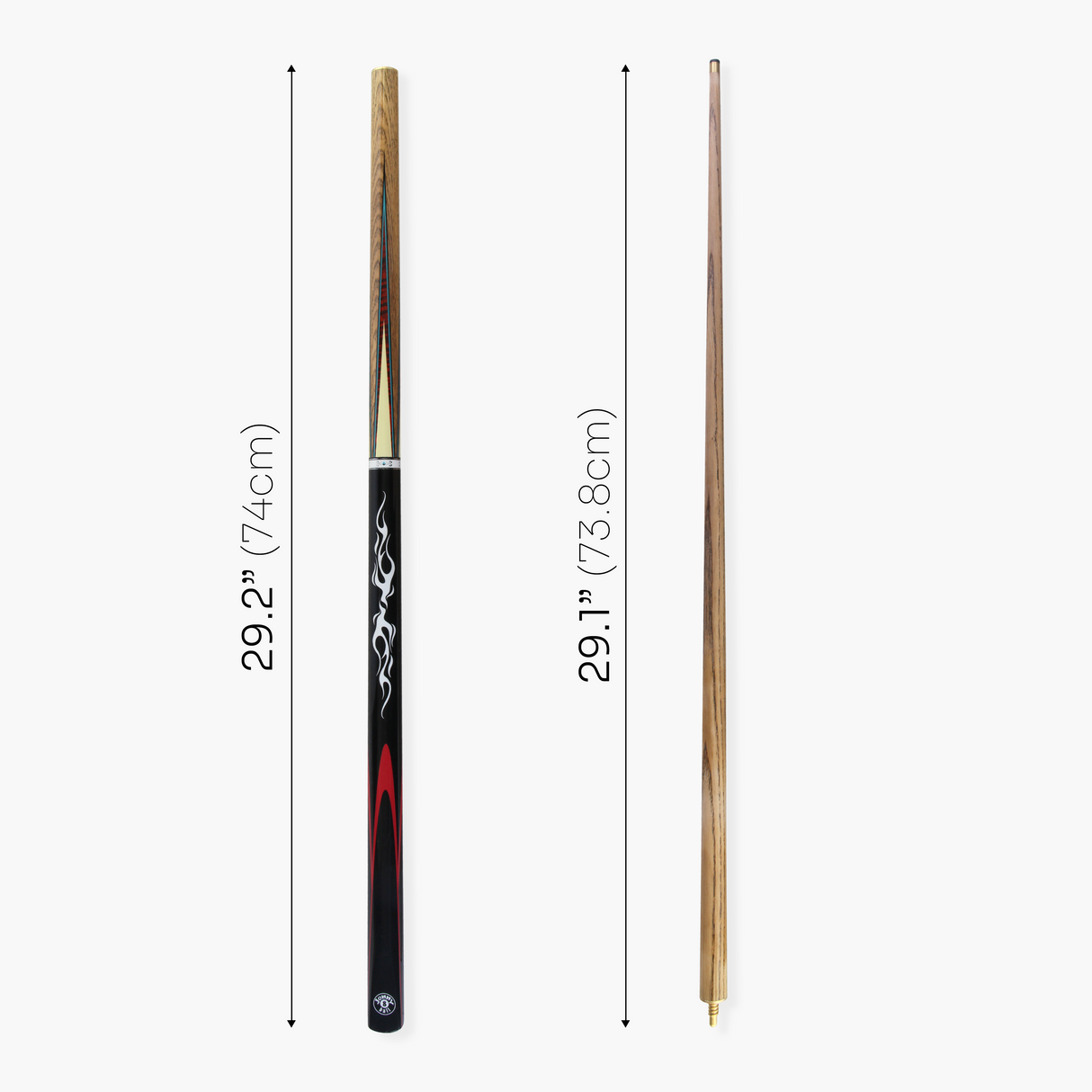 Jonny 8 Ball SILVER SMOKE 57 Inch 2 Piece Centre Joint Ash English Pool Cue with 8.5mm Tip