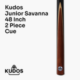 Kudos 48 Inch JUNIOR SAVANNA 2pc Centre Joint Ash Snooker Pool Cue 10mm Tip