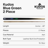 Kudos Classic Range 48 Inch Junior Kids 2 Piece Snooker Pool Cue with 9.5mm Tip