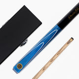 BCE BLUE MERLIN 2pc Ash Pool Snooker Cue & BLACK REINFORCED CASE - 9.5mm Tip