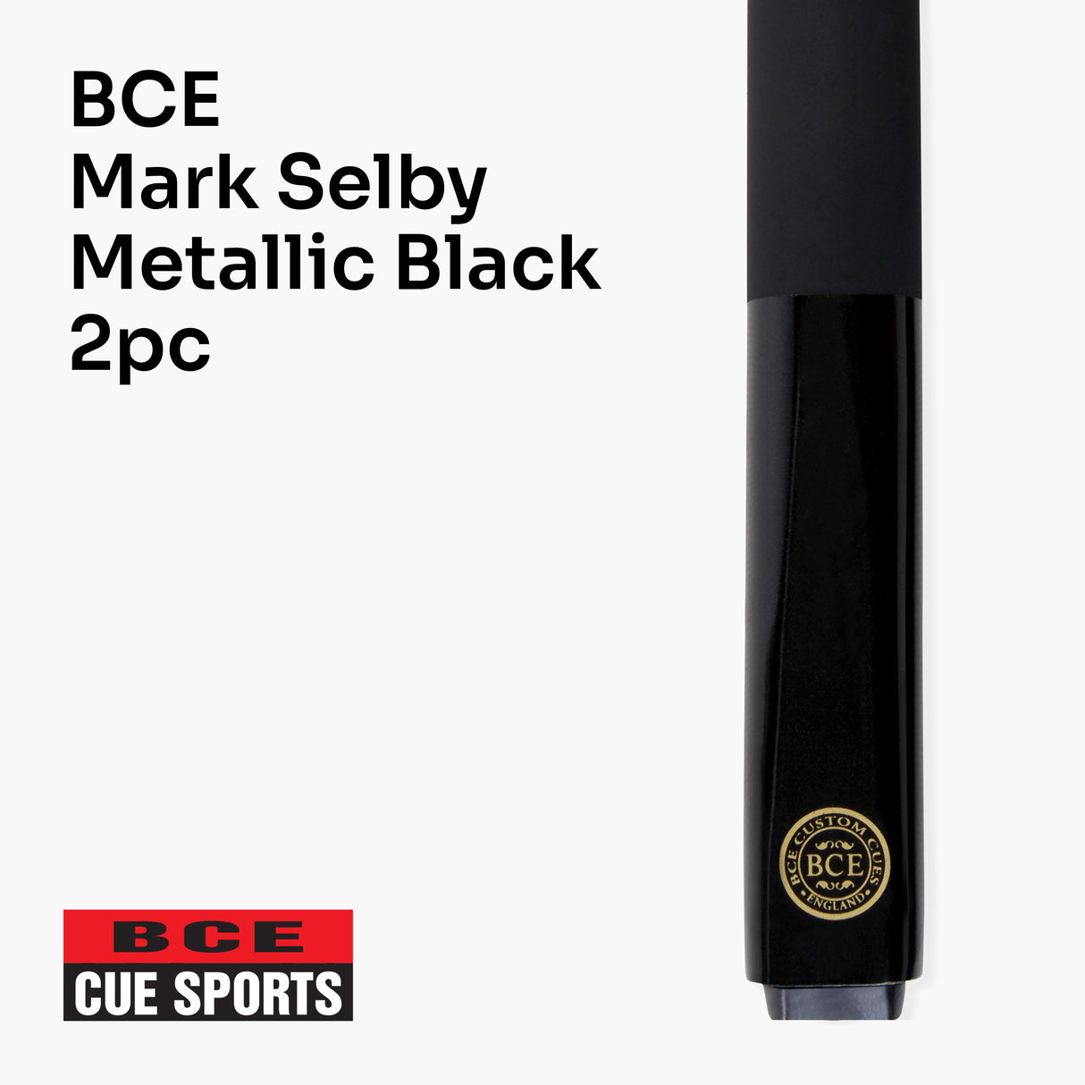 BCE MARK SELBY Metallic BLACK Simulated Graphite 2pc Snooker Cue & HARD CASE