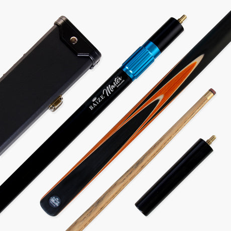 Baize Master Crucible 57 Inch 3/4 Jointed Snooker Pool Cue and Case Set 9.5mm Tip