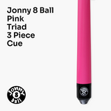 Jonny 8 Ball 48 Inch PINK JUNIOR TRIAD 3 Section Pool Snooker Cue & SOFT CASE