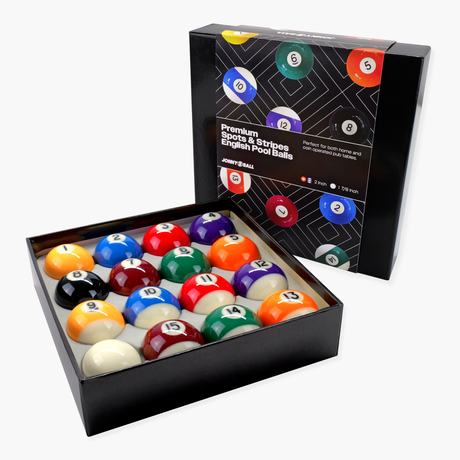 Jonny 8 Ball PREMIUM GRADE 2" Inch (50.8mm) English Pool Balls + 1 7/8 Inch Cue Ball