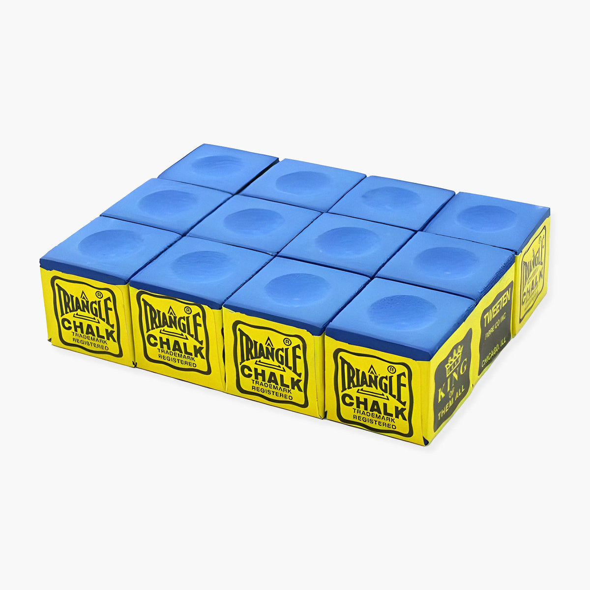 Premium Blue Triangle Snooker & Pool Chalk (12-Pack) Tweeten