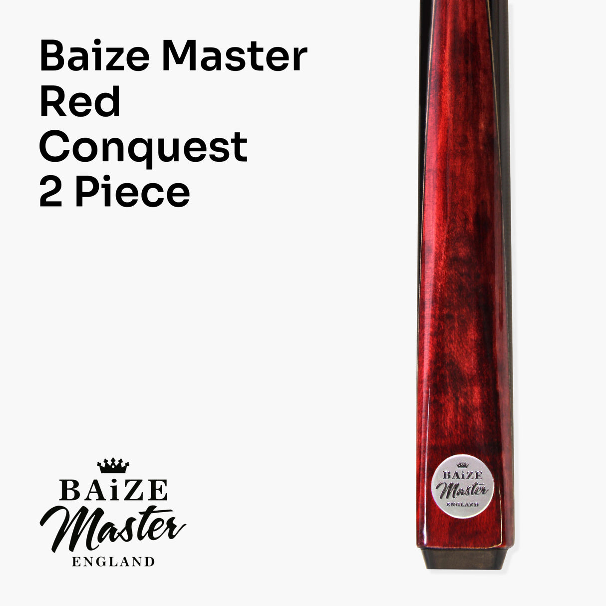 Baize Master 57 Inch CONQUEST 2 Piece Snooker Pool Cue and Hard Case Set 9.5mm Tip