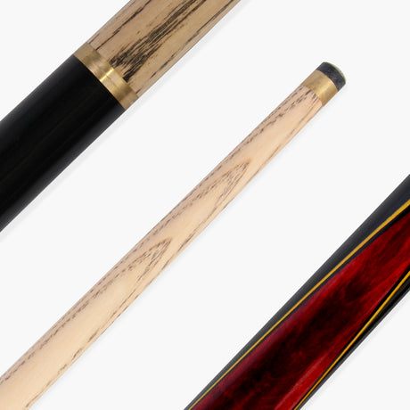 BCE Red Birds Eye 57 Inch 2 Piece Snooker Pool Cue and Case Set 9.5mm Tip