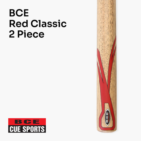 BCE Mark Selby RED CLASSIC ASH Weight Adjustable 57" 2pc Ash Pool Snooker Cue - 9.5mm