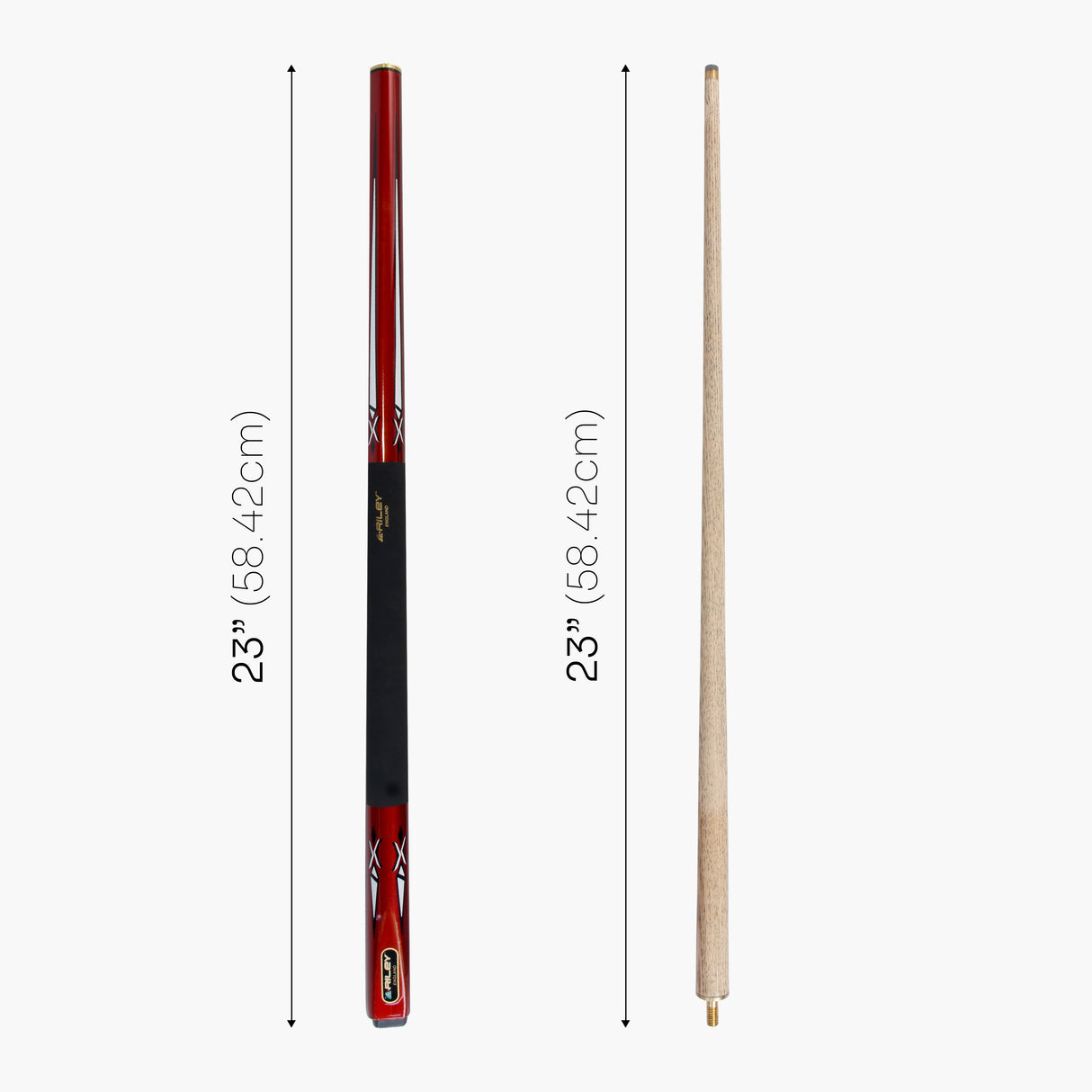 RILEY 48 Inch JUNIOR RED ROCKET 2pc Ash Pool Snooker Cue Ideal for Home & Kids