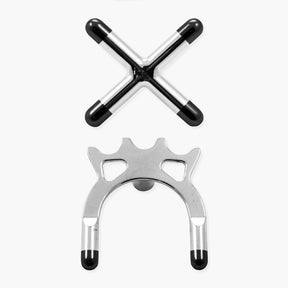 Chrome Cross & Bridge Rest Heads for Snooker or Pool Cue & Case
