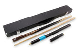 PRO147 TIGER 2pc Multi Splice Snooker Pool Cue Set with 3 SLOT Hard Case, LONG TELESCOPIC EXTENSION and Mini Butt 9.5mm Tip