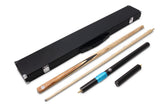 PRO147 CLASSIC ROSEWOOD P3/E 57 Inch Snooker Pool Cue Set 2pc Centre Joint Non-matching Ash Cue with PRO147 Long Telescopic Extension, Mini Butt and 3 Slot Case - 9.5mm Tip