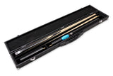 PRO147 CLASSIC EBONY MAPLE P2/E 57 Inch Snooker Pool Cue Set 2pc Centre Joint Non-matching Ash Cue with PRO147 Long Telescopic Extension, Mini Butt and 3 Slot Case - 9.5mm Tip