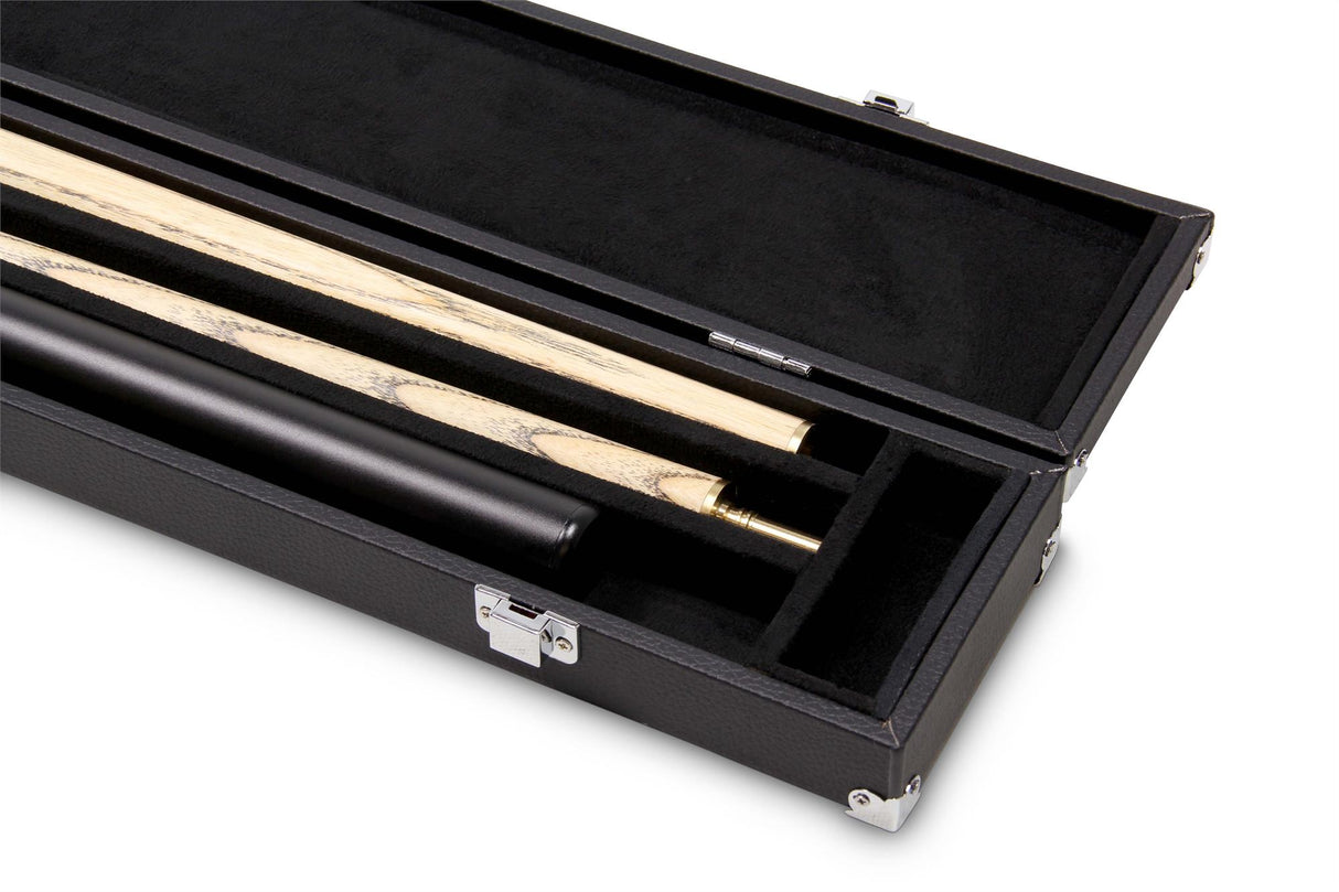 PRO147 CLASSIC EBONY MAPLE P2/E 57 Inch Snooker Pool Cue Set 2pc Centre Joint Non-matching Ash Cue with PRO147 Long Telescopic Extension, Mini Butt and 3 Slot Case - 9.5mm Tip