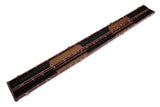 Deluxe 1 Piece 2 Slot BROWN with CRAZY WHITE STITCH Cue Case with Plastic Ends and Chalk Compartment - Black and Brown Interior