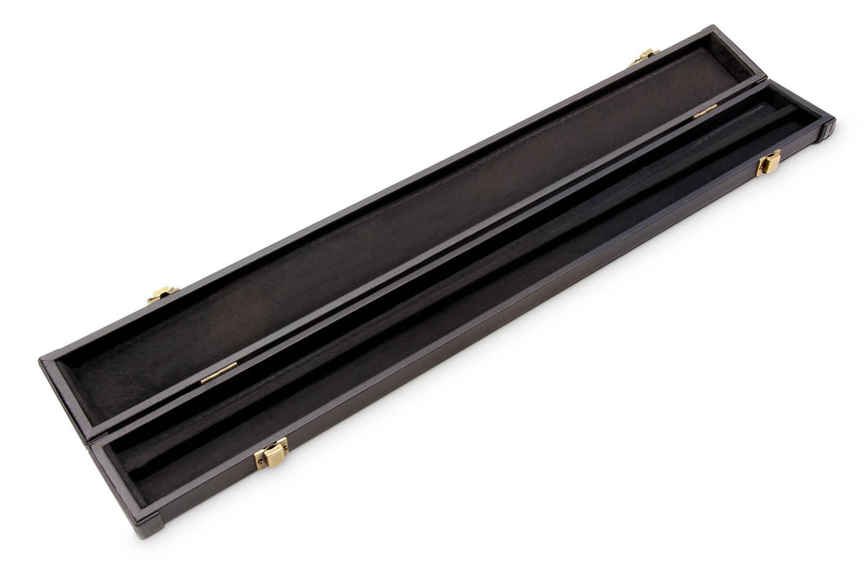 Deluxe MEDIUM Plain Black 2pc Hard Pool Cue Case for 48 Inch Junior Kids Snooker Cues with Plastic Ends