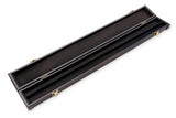 Deluxe MEDIUM Plain Black 2pc Hard Pool Cue Case for 48 Inch Junior Kids Snooker Cues with Plastic Ends