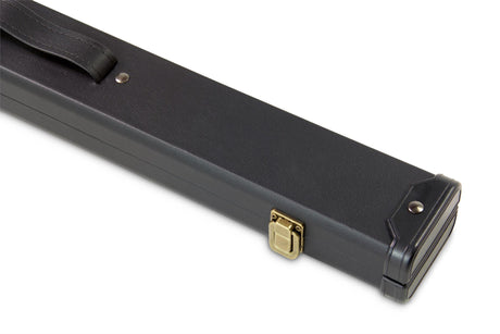 Deluxe MEDIUM Plain Black 2pc Hard Pool Cue Case for 48 Inch Junior Kids Snooker Cues with Plastic Ends