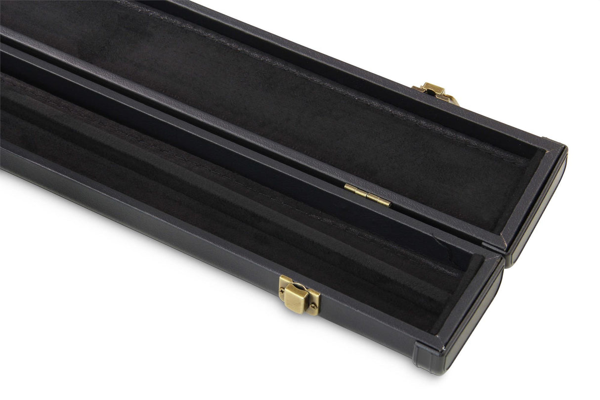 Deluxe MEDIUM Plain Black 2pc Hard Pool Cue Case for 48 Inch Junior Kids Snooker Cues with Plastic Ends
