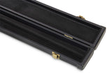 Deluxe MEDIUM Plain Black 2pc Hard Pool Cue Case for 48 Inch Junior Kids Snooker Cues with Plastic Ends