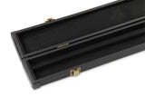 Deluxe MEDIUM Plain Black 2pc Hard Pool Cue Case for 48 Inch Junior Kids Snooker Cues with Plastic Ends