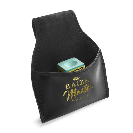 Baize Master Luxury Gold Logo Leather Snooker and Pool Chalk Pouch Holder with Belt Clip