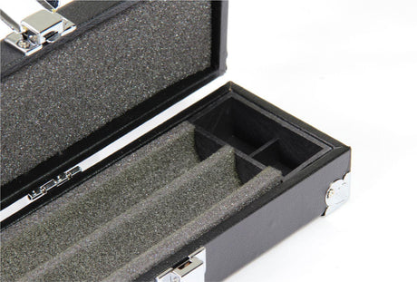 Long Hard BLACK Cue Case for 3pc 3/4 Snooker Cue REINFORCED CORNERS Foam Lined 121cm