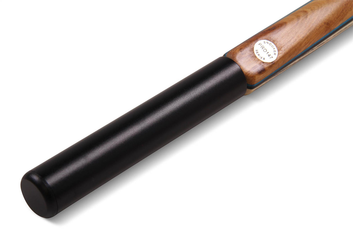 PRO147 CLASSIC SAPPHIRE FLARE P5/E 57 Inch Snooker Pool Cue Set 2pc Centre Joint Non-matching Ash Cue with PRO147 Long Telescopic Extension, Mini Butt and 3 Slot Case - 9.5mm Tip