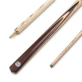 PRO147 CLASSIC WALNUT MAPLE P4/E 57 Inch Snooker Pool Cue Set 2pc Centre Joint Non-matching Ash Cue with PRO147 Long Telescopic Extension, Mini Butt and 3 Slot Case - 9.5mm Tip