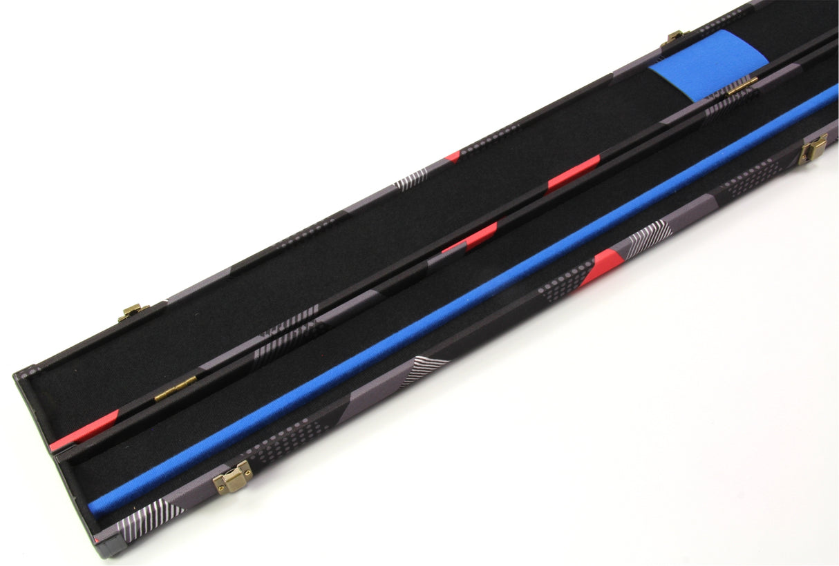 Tomahawk ABS ¾ 80s Red Black Deluxe Snooker Cue Case – Tough Plastic Ends Cue & Case
