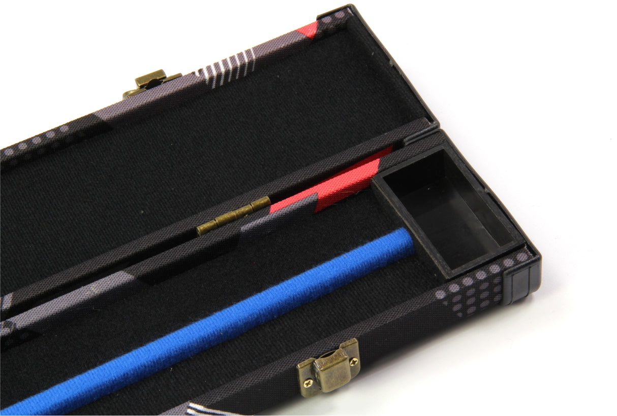 Tomahawk ABS ¾ 80s Red Black Deluxe Snooker Cue Case – Tough Plastic Ends Cue & Case