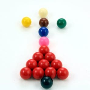 1 1/2 inch 38mm Kids Snooker Balls - 17 Ball Set with 10 Reds
