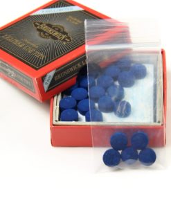 5 X 9mm Leather Blue Diamond Snooker Pool Cue Tips - Free Sandpaper
