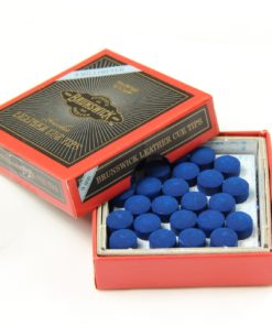 25 X 9mm Leather Blue Diamond Snooker Pool Cue Tips - Free Sandpaper