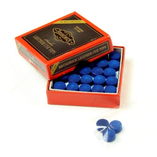 3 X 10mm Leather Blue Diamond Snooker Pool Cue Tips - Free Sandpaper