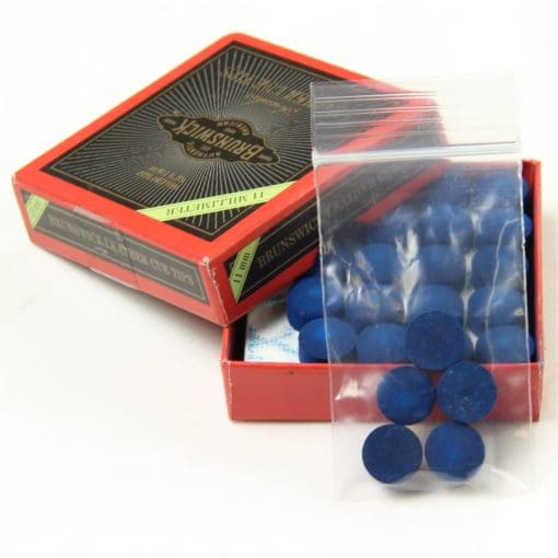 5 X 11mm Leather Blue Diamond Snooker Pool Cue Tips - Free Sandpaper
