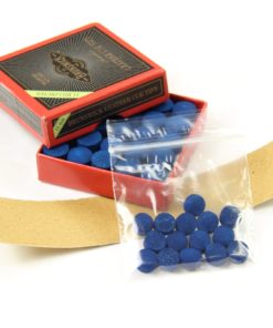 15 X 11mm Leather Blue Diamond Snooker Pool Cue Tips - Free Sandpaper