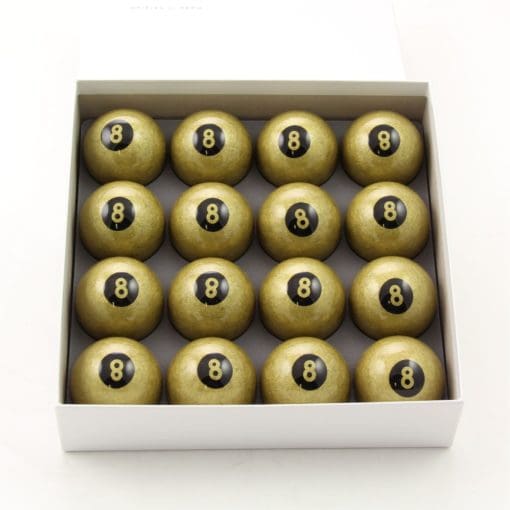 Exclusive 2" Aramith Premier GOLDEN 8 BALL - Set of 16 Pool Balls