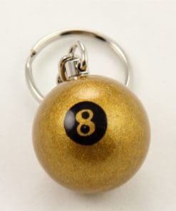 Miniature GOLDEN 8 Ball Aramith Keyring Lucky Gold 8 Ball Pool Ball Key Ring