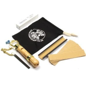 Cue & Case Deluxe BLUE DIAMOND 9mm Cue TIPPING KIT & Drawstring Cotton Bag