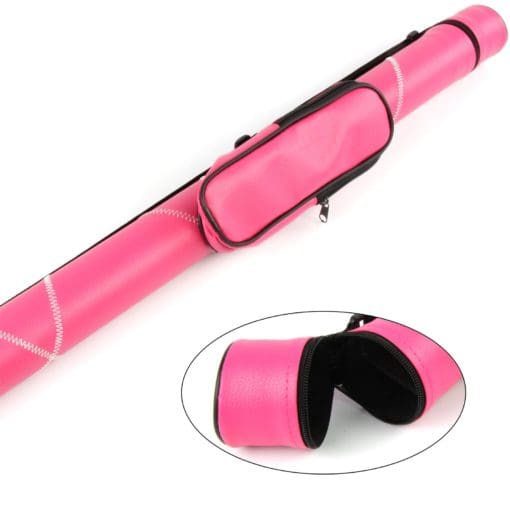 Trendy HOT PINK Tubular 2 pc Pool Snooker Cue Case - Large Accessory Pocket