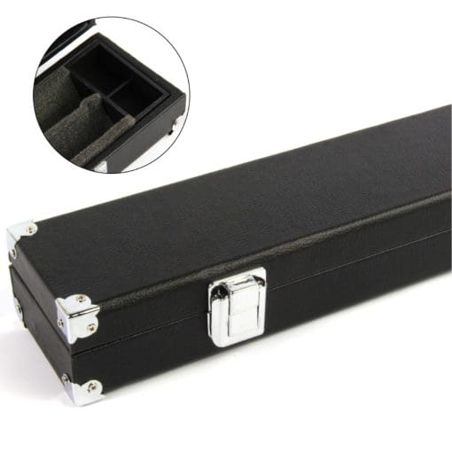 BLACK 2pc Foam Lined Cue Case With Reinforced Corners for Pool Snooker Cue
