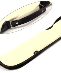 Quality Thick Padded WHITE Vinyl 2pc Soft Cue Case