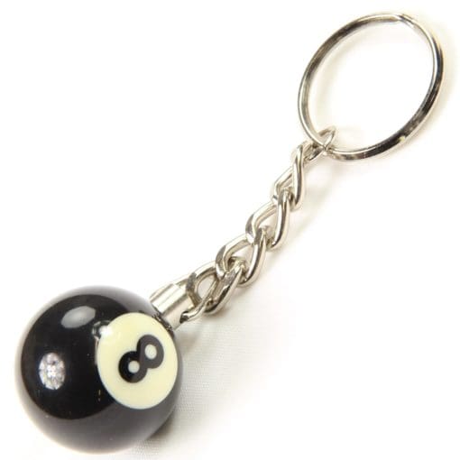 Miniature 2.5cm Lucky 8 Ball Pool Ball Keyring